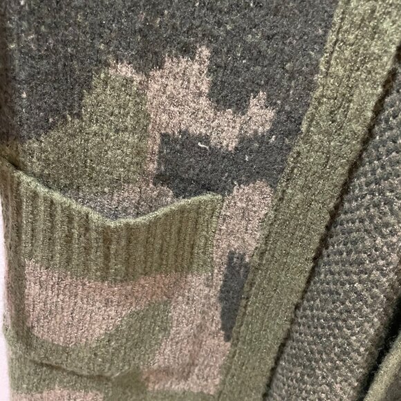 NWT Maurices Camo Knit Duster Cardigan Sweater Open Front Pockets Medium - Picture 5 of 6